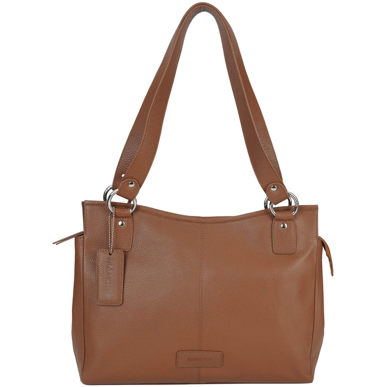 Mancini Handbags Camel Mancini Pebbled Kelsea Shoulder Bag