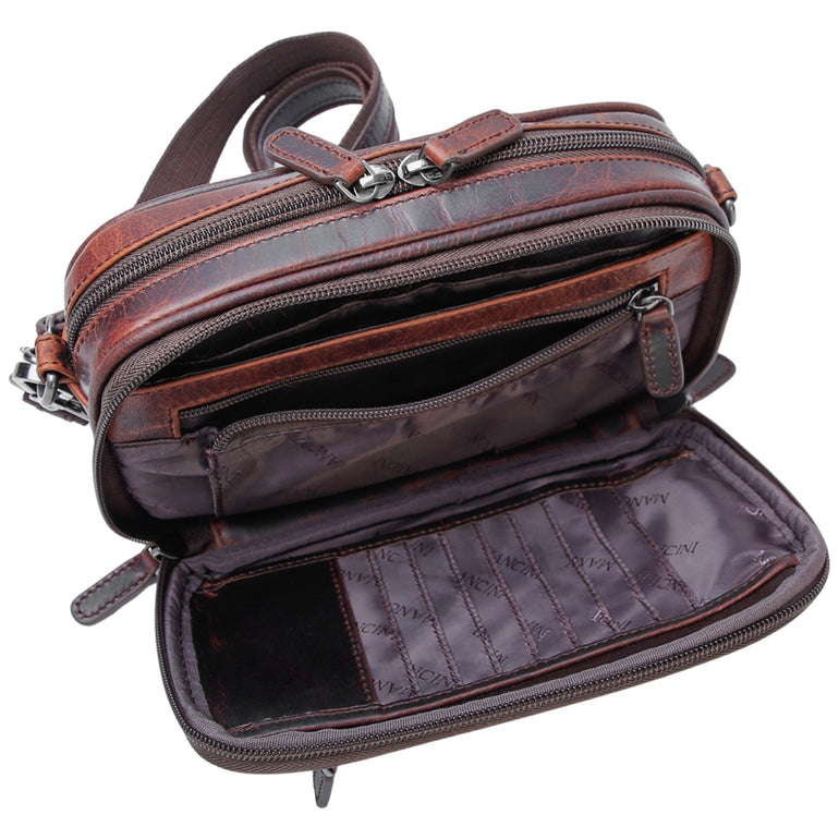 Mancini Handbags Mancini Buffalo Unisex Bag with Zippered Organizer Pocket