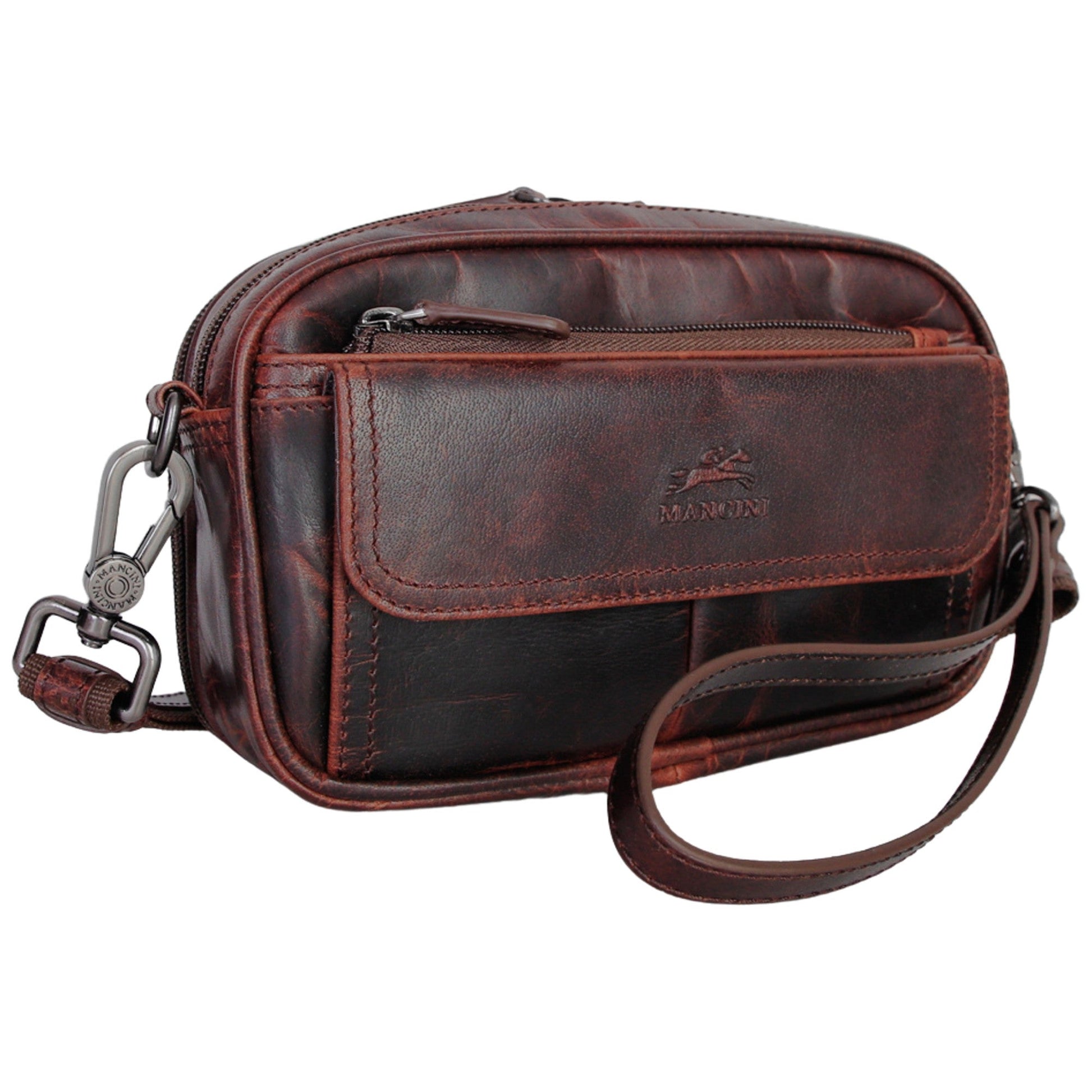 Mancini Handbags Mancini Buffalo Unisex Bag with Zippered Organizer Pocket