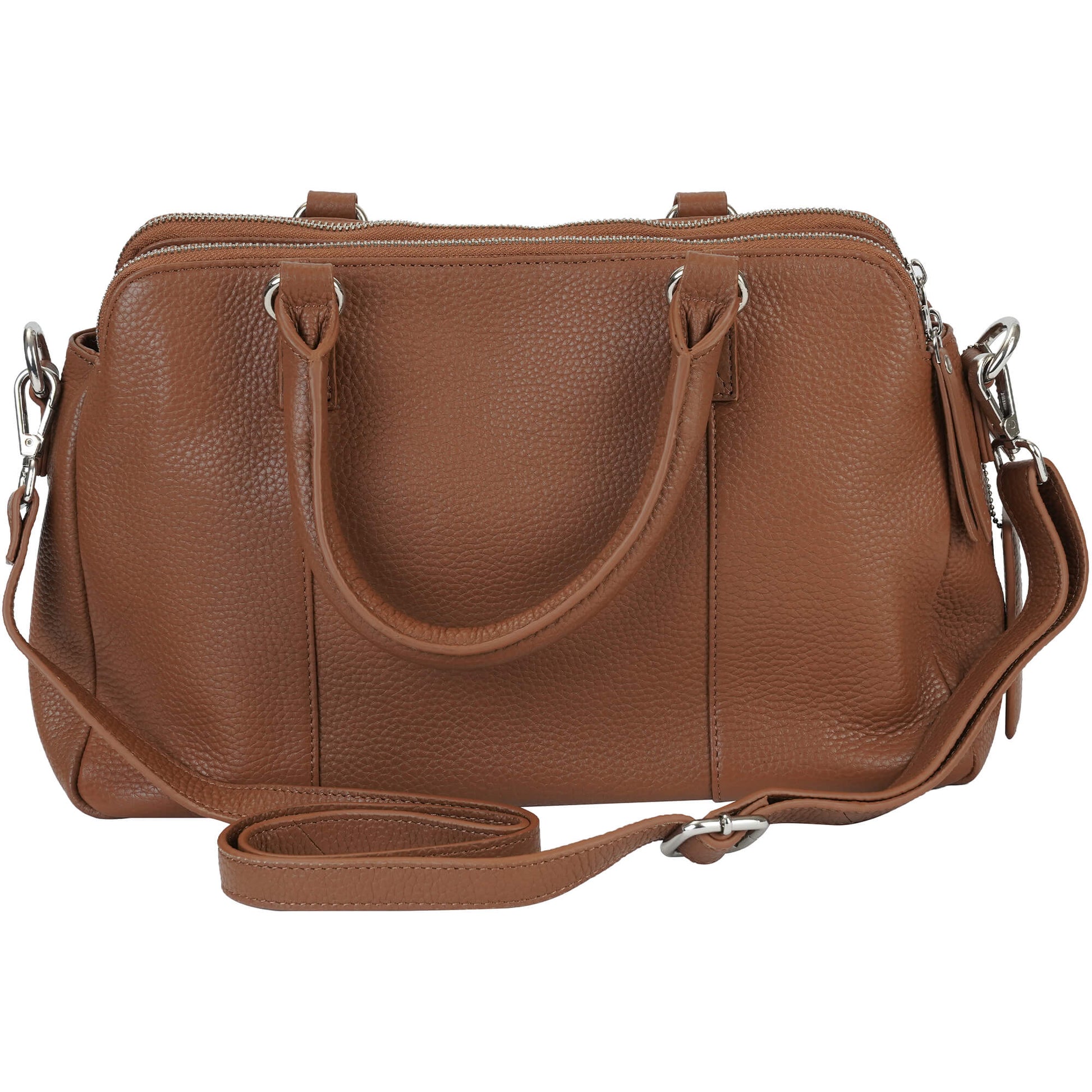 Mancini Handbags Mancini Pebbled Jennifer Leather Satchel Bag