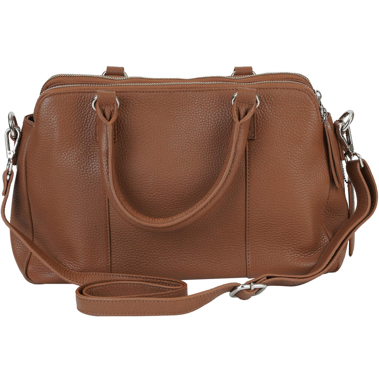 Mancini Handbags Mancini Pebbled Jennifer Leather Satchel Bag