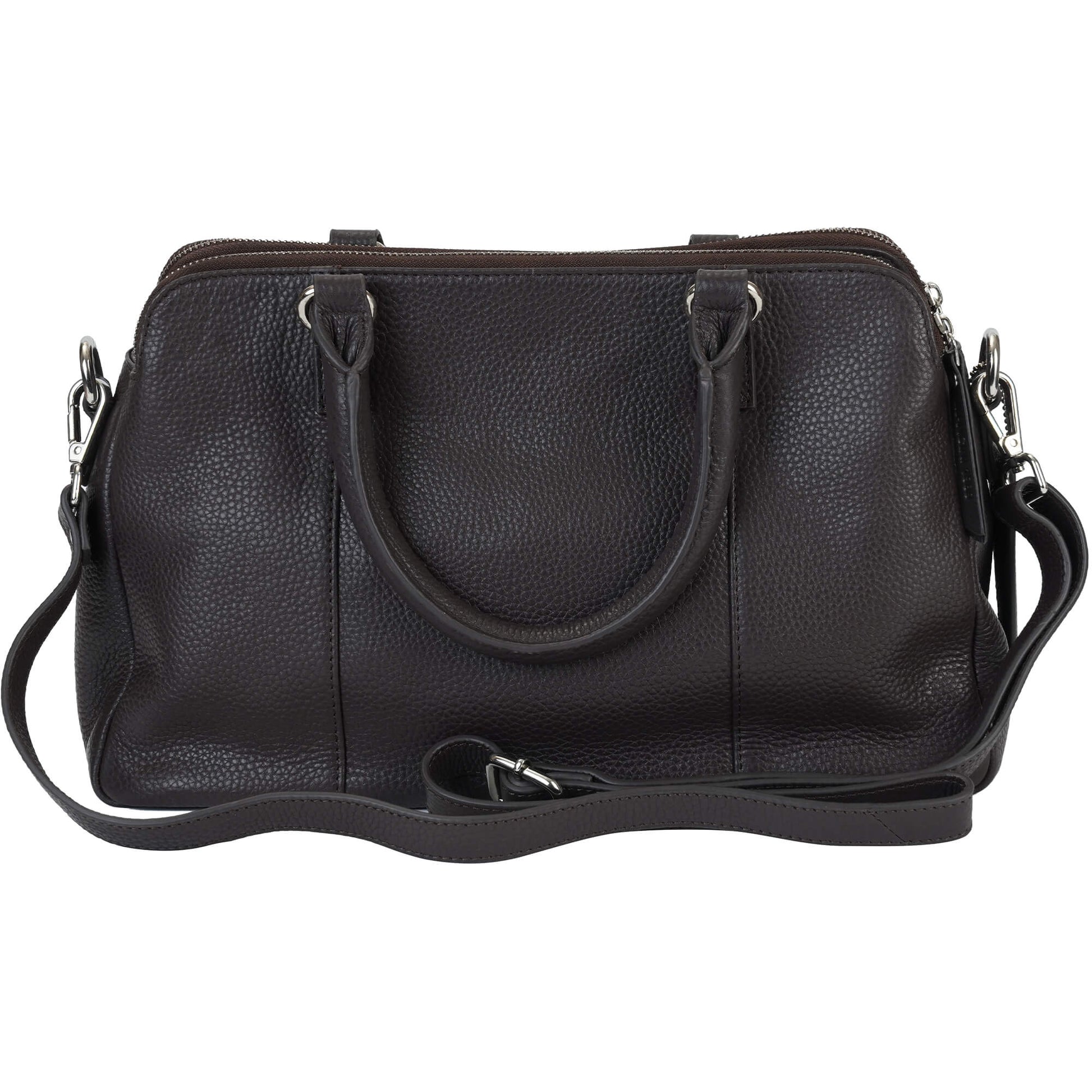 Mancini Handbags Mancini Pebbled Jennifer Leather Satchel Bag
