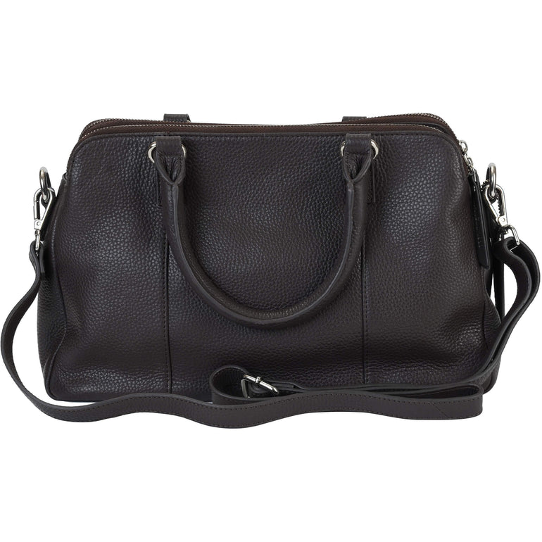 Mancini Handbags Mancini Pebbled Jennifer Leather Satchel Bag