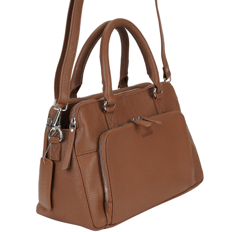 Mancini Handbags Mancini Pebbled Jennifer Leather Satchel Bag