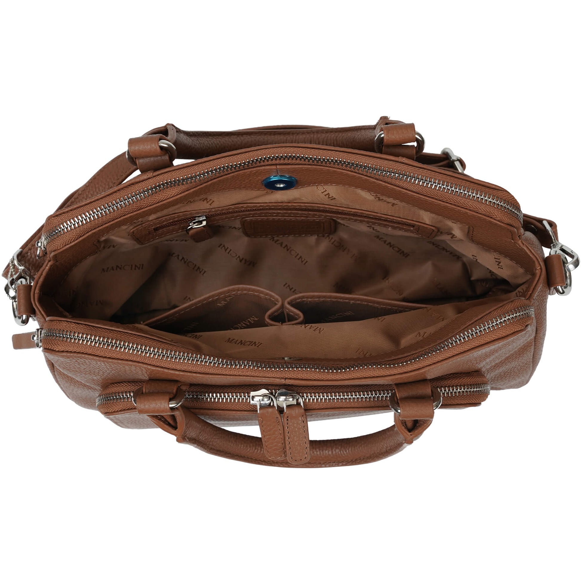 Mancini Handbags Mancini Pebbled Jennifer Leather Satchel Bag