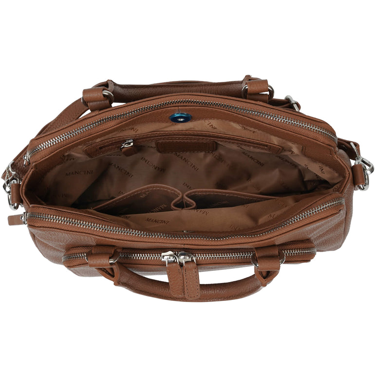 Mancini Handbags Mancini Pebbled Jennifer Leather Satchel Bag