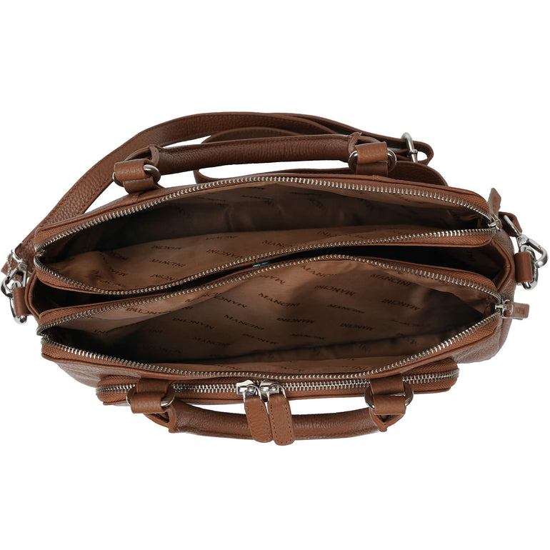 Mancini Handbags Mancini Pebbled Jennifer Leather Satchel Bag