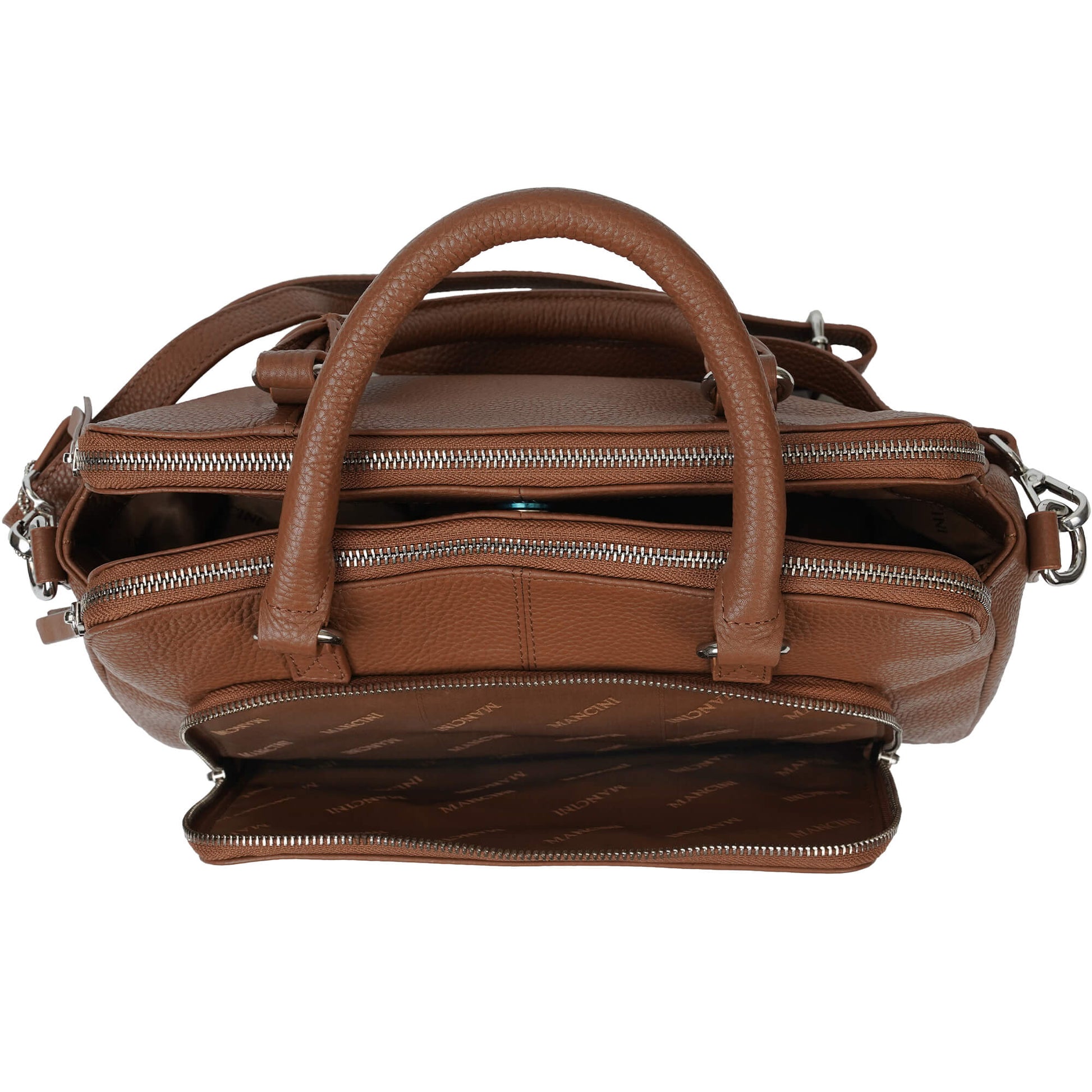 Mancini Handbags Mancini Pebbled Jennifer Leather Satchel Bag