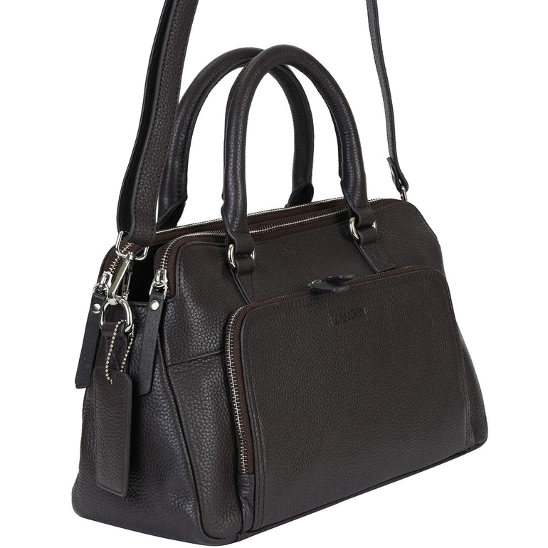 Mancini Handbags Mancini Pebbled Jennifer Leather Satchel Bag