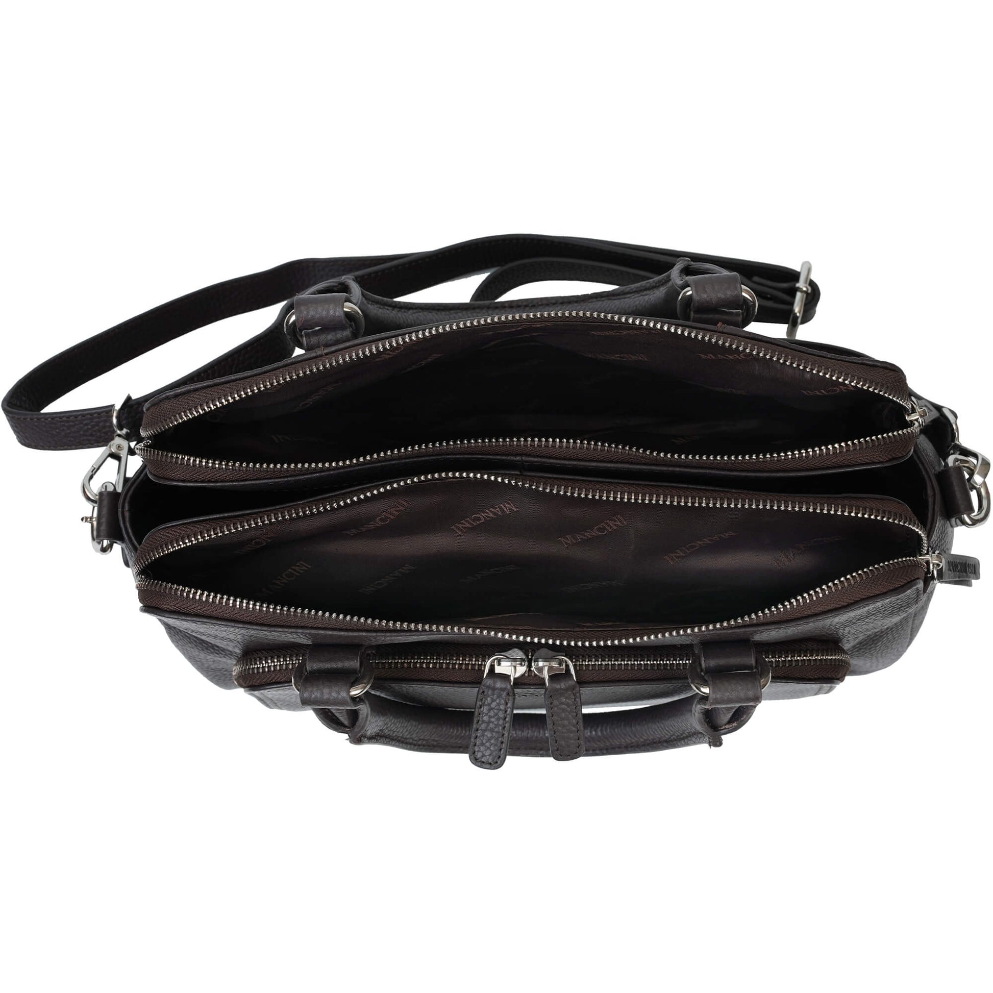 Mancini Handbags Mancini Pebbled Jennifer Leather Satchel Bag