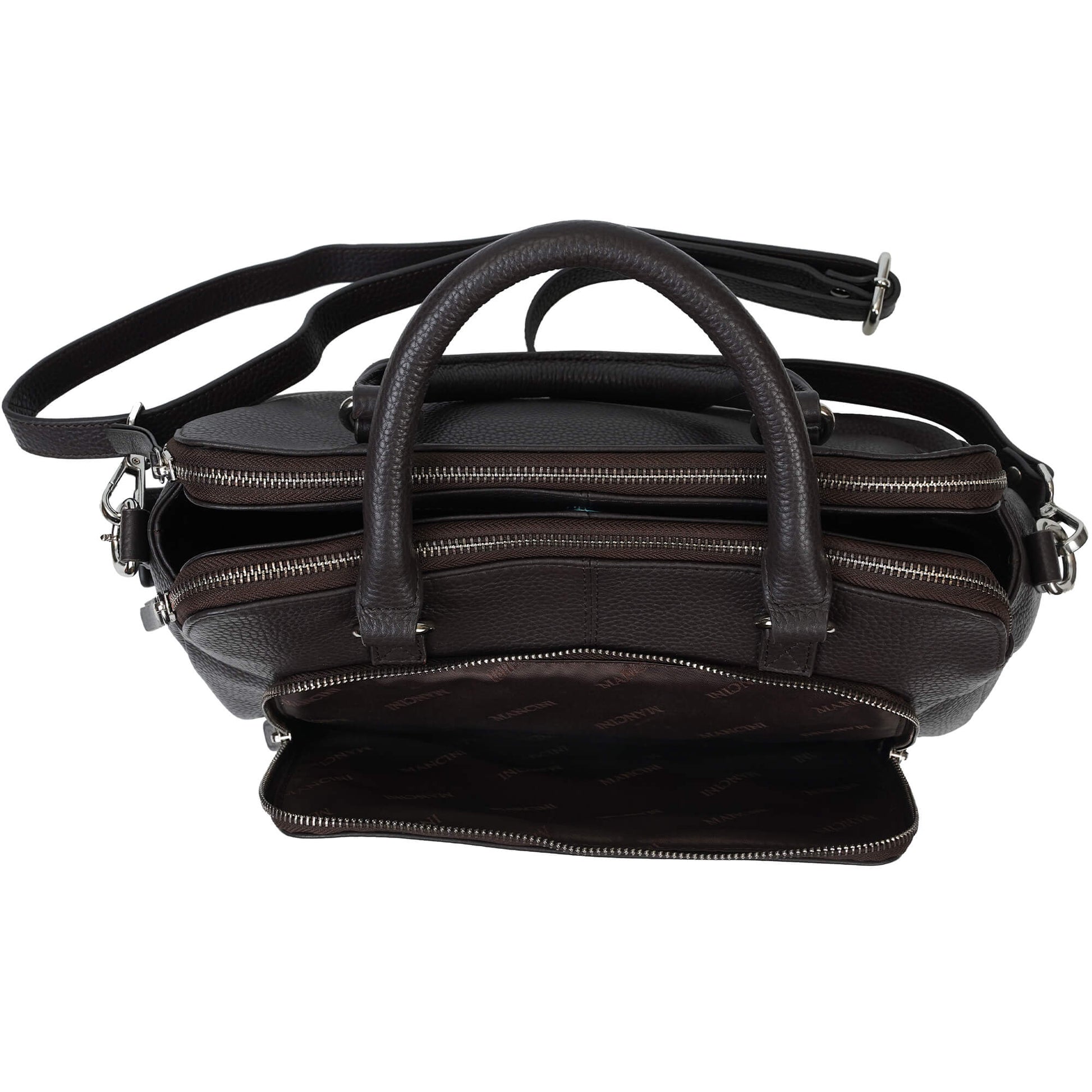 Mancini Handbags Mancini Pebbled Jennifer Leather Satchel Bag