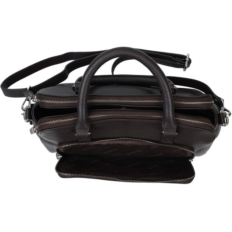 Mancini Handbags Mancini Pebbled Jennifer Leather Satchel Bag