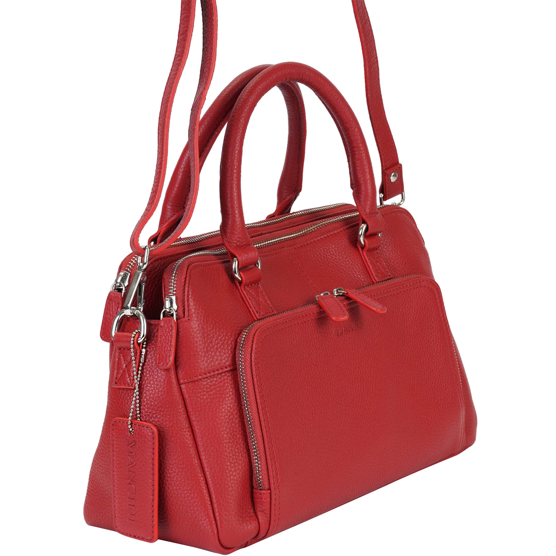 Mancini Handbags Mancini Pebbled Jennifer Leather Satchel Bag