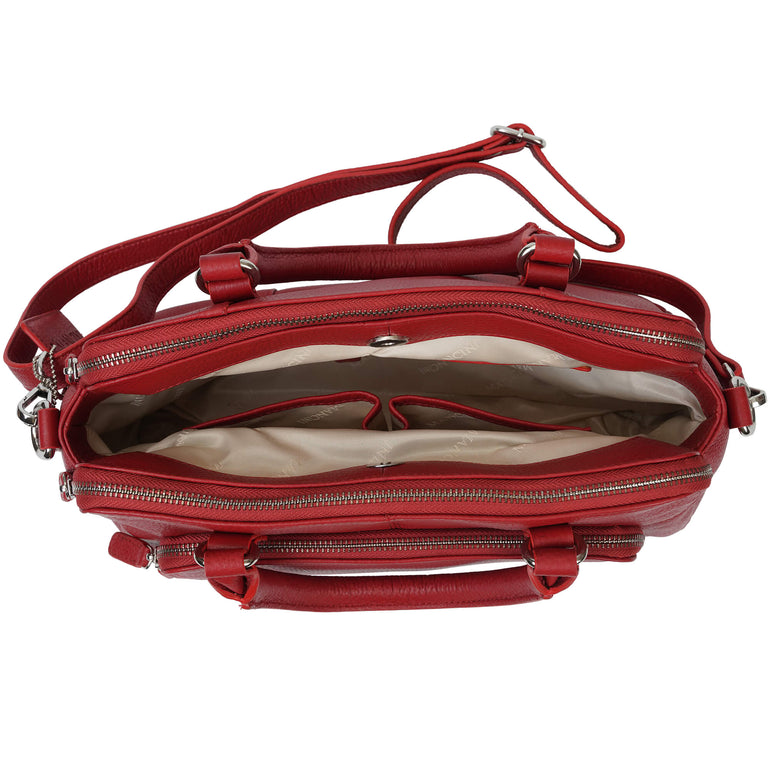 Mancini Handbags Mancini Pebbled Jennifer Leather Satchel Bag