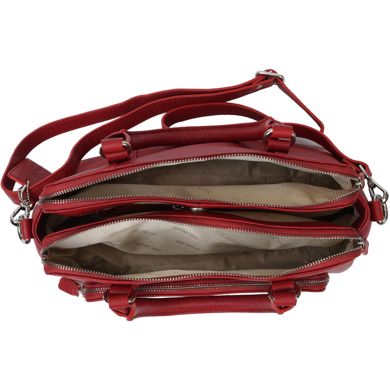 Mancini Handbags Mancini Pebbled Jennifer Leather Satchel Bag