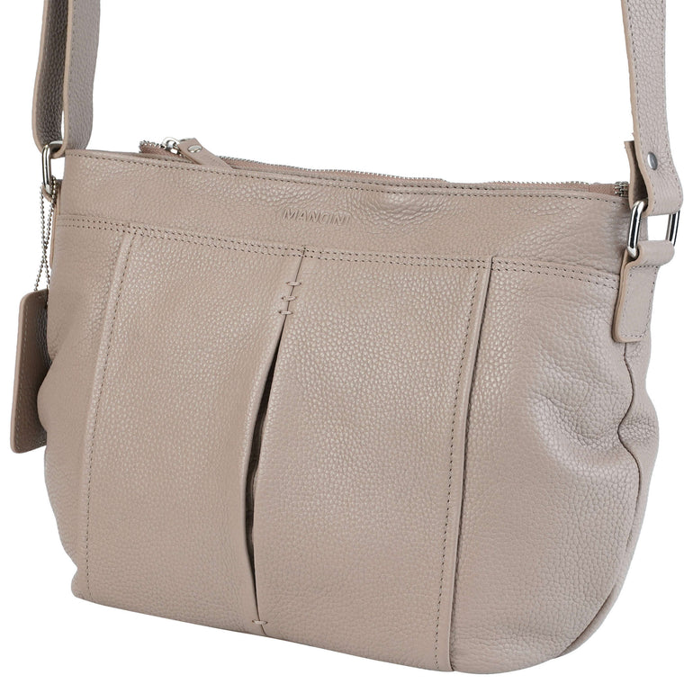 Mancini Handbags Mancini Pebbled Scarlet Leather Crossbody Hobo Bag