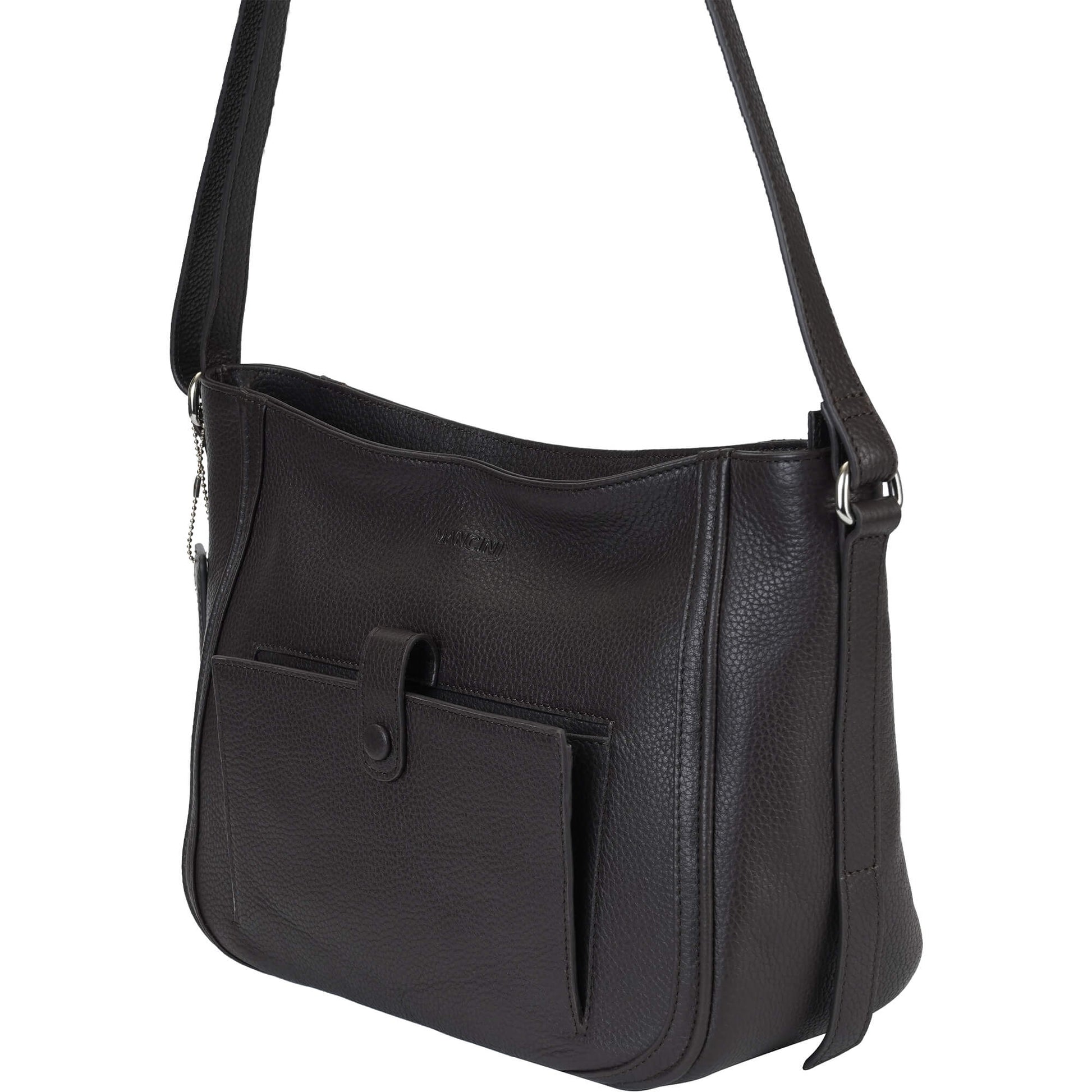 Mancini Handbags Mancini Pebbled Sophia Leather Crossbody Bag