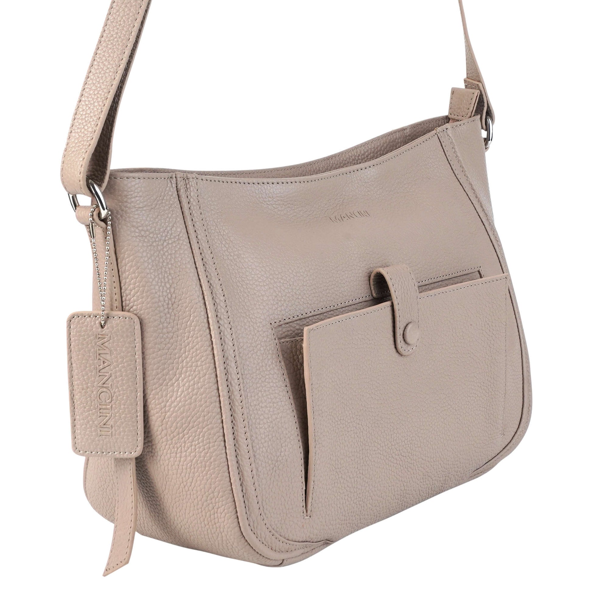 Mancini Handbags Mancini Pebbled Sophia Leather Crossbody Bag