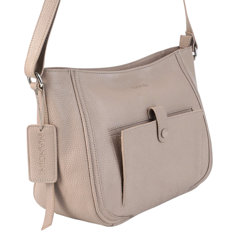 Mancini Handbags Mancini Pebbled Sophia Leather Crossbody Bag