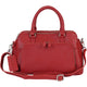 Mancini Handbags Red Mancini Pebbled Jennifer Leather Satchel Bag
