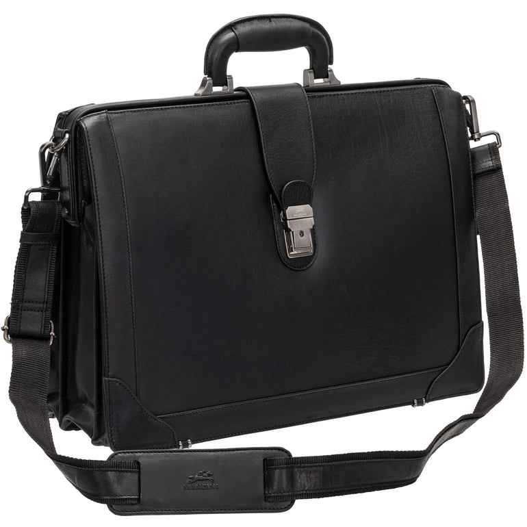 Mancini Laptop Briefcases Black Mancini Buffalo Luxurious Litigator Briefcase Pocket for 17.3” Laptop