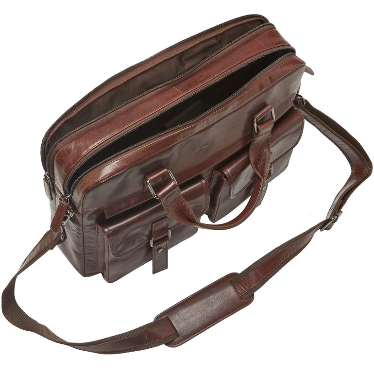 Mancini Laptop Briefcases Mancini Buffalo Briefcase with Dual Compartments for 15.6” Laptop
