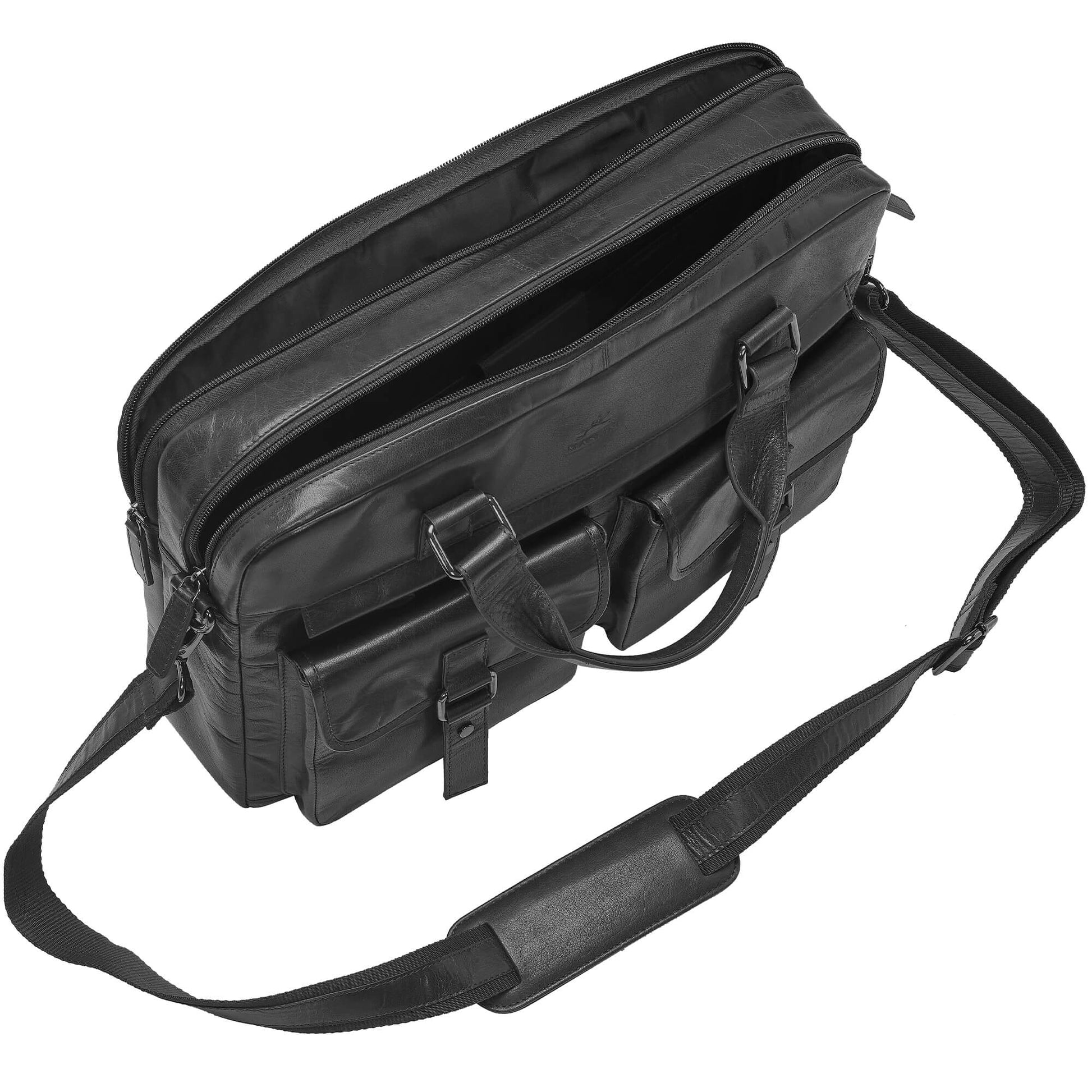 Mancini Laptop Briefcases Mancini Buffalo Briefcase with Dual Compartments for 15.6” Laptop