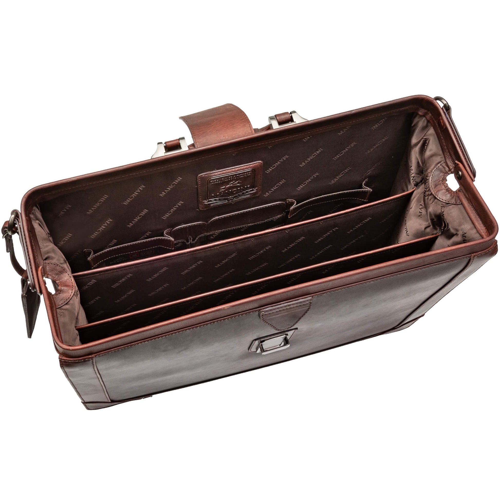 Mancini Laptop Briefcases Mancini Buffalo Luxurious Litigator Briefcase Pocket for 17.3” Laptop
