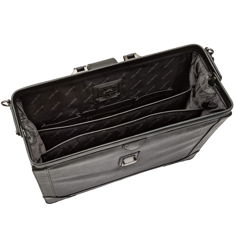 Mancini Laptop Briefcases Mancini Buffalo Luxurious Litigator Briefcase Pocket for 17.3” Laptop