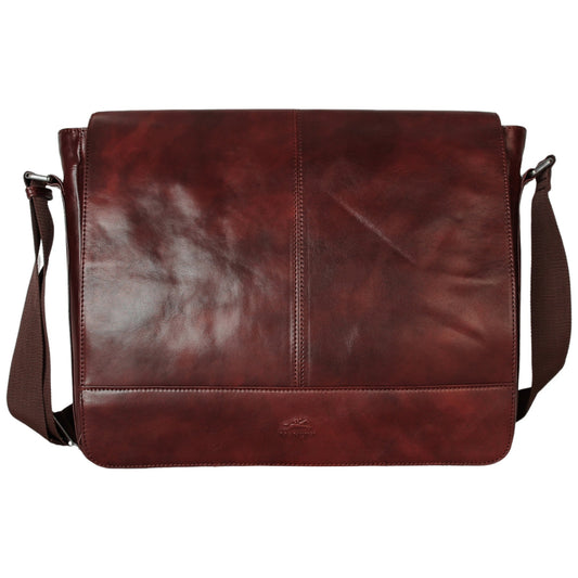 Mancini Messenger Bags Brown Mancini Pelle D’oro 15” Laptop / Tablet Messenger Bag
