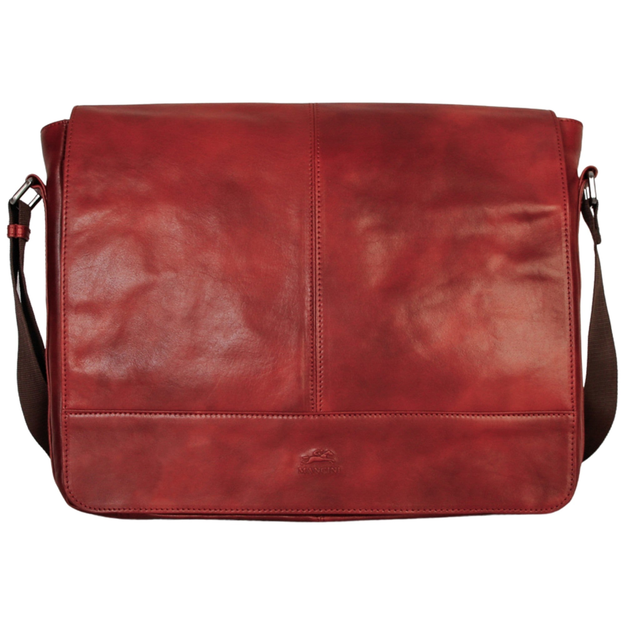 Mancini Messenger Bags Cognac Mancini Pelle D’oro 15” Laptop / Tablet Messenger Bag
