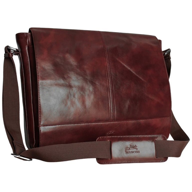Mancini Messenger Bags Mancini Pelle D’oro 15” Laptop / Tablet Messenger Bag