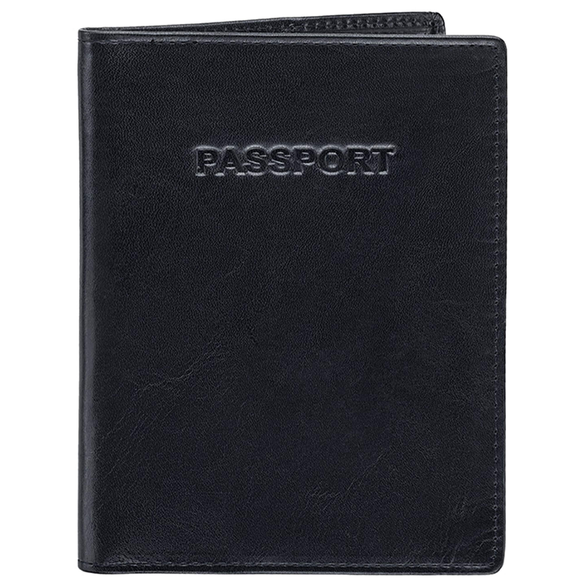 Mancini Passport Case Black Mancini CASABLANCA RFID Secure Passport Holder