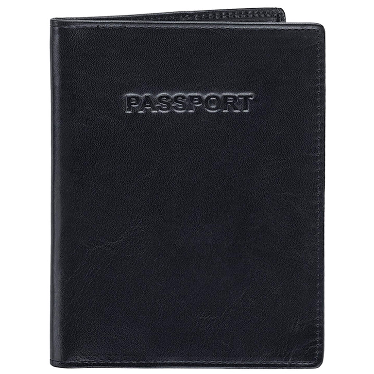 Mancini Passport Case Black Mancini CASABLANCA RFID Secure Passport Holder
