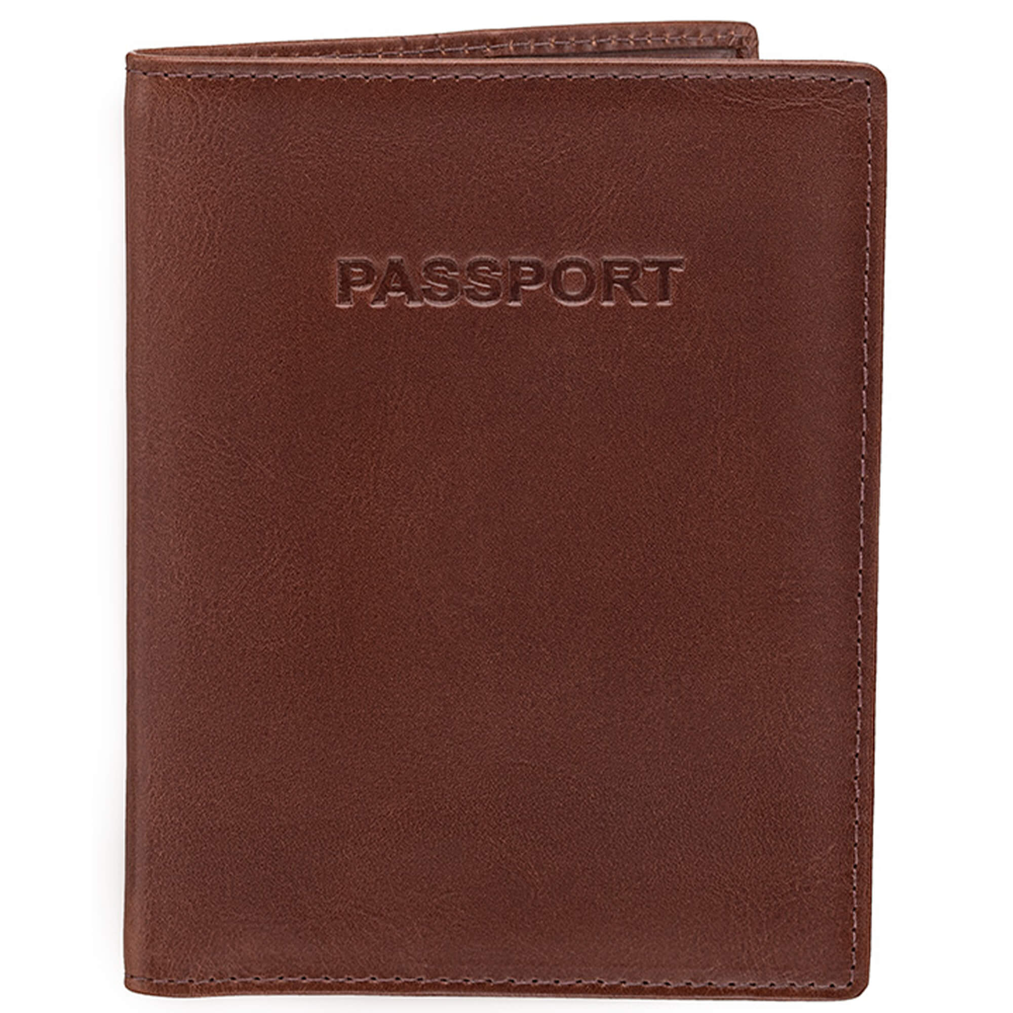 Mancini Passport Case Brown Mancini CASABLANCA RFID Secure Passport Holder