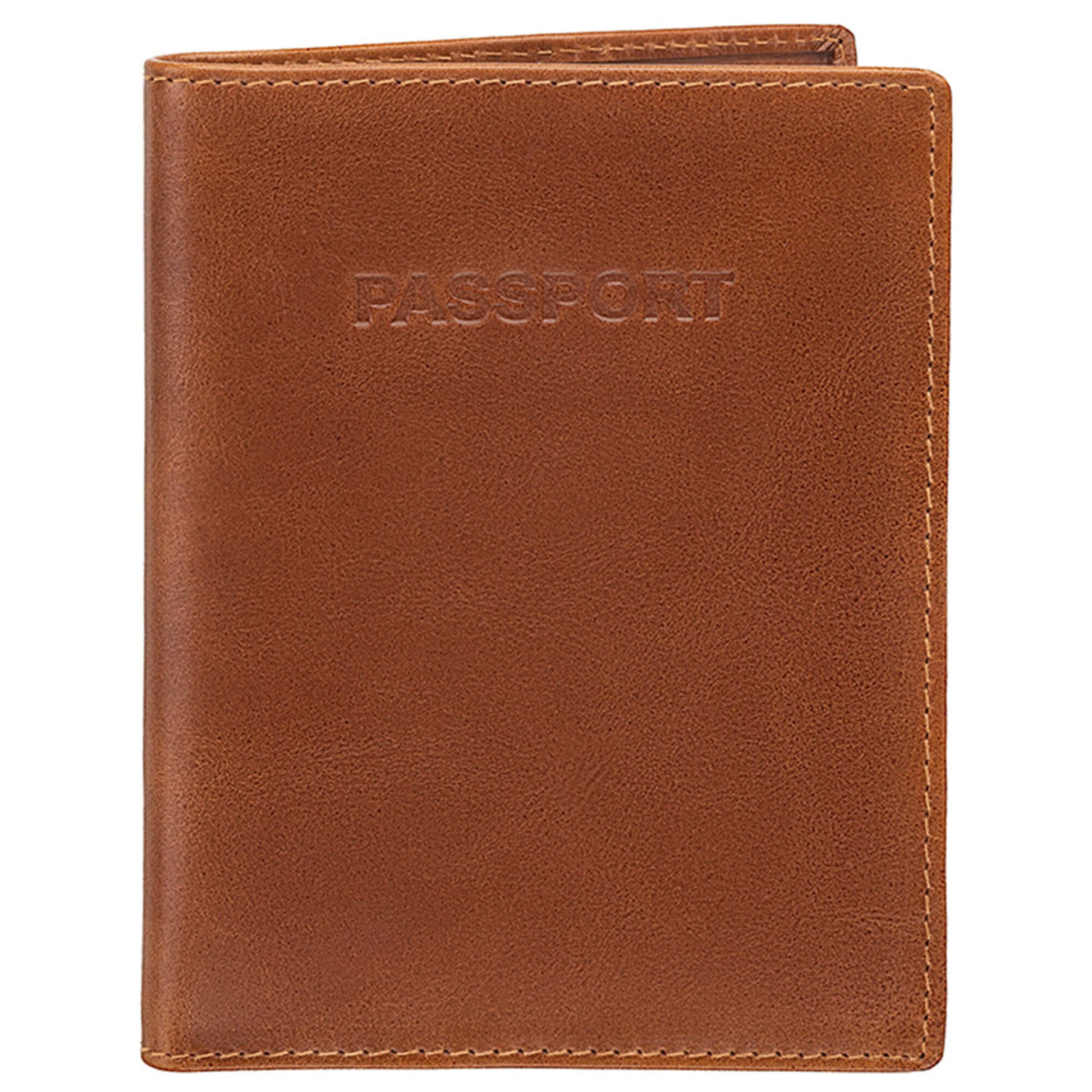 Mancini Passport Case Cognac Mancini CASABLANCA RFID Secure Passport Holder
