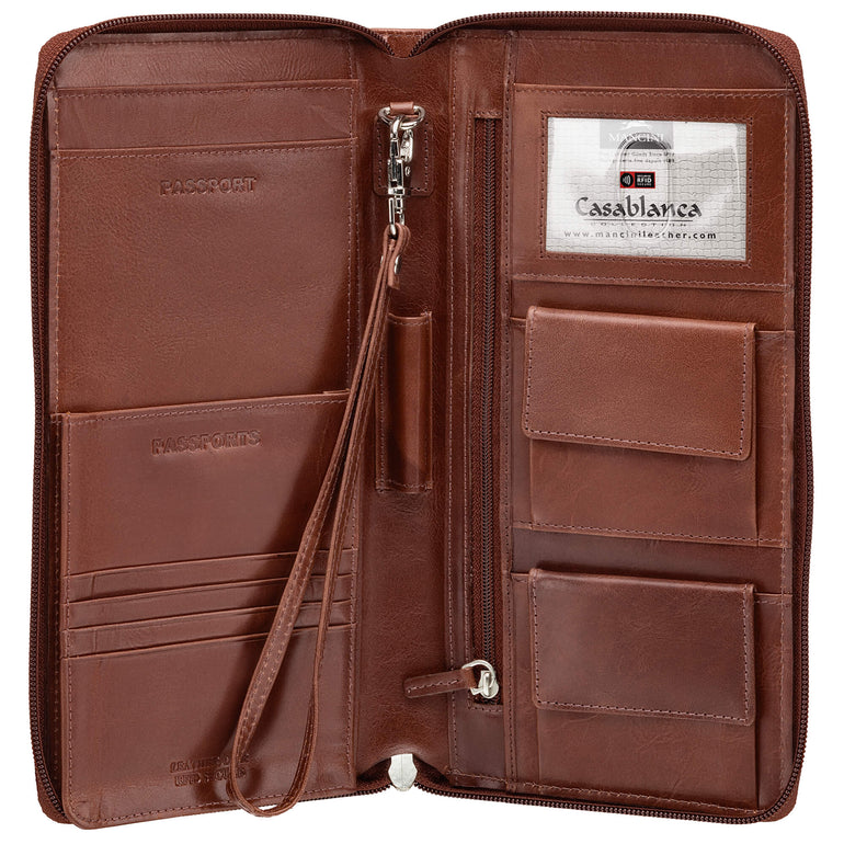 Mancini Passport Case Mancini CASABLANCA RFID Secure Deluxe Passport / Travel Organizer