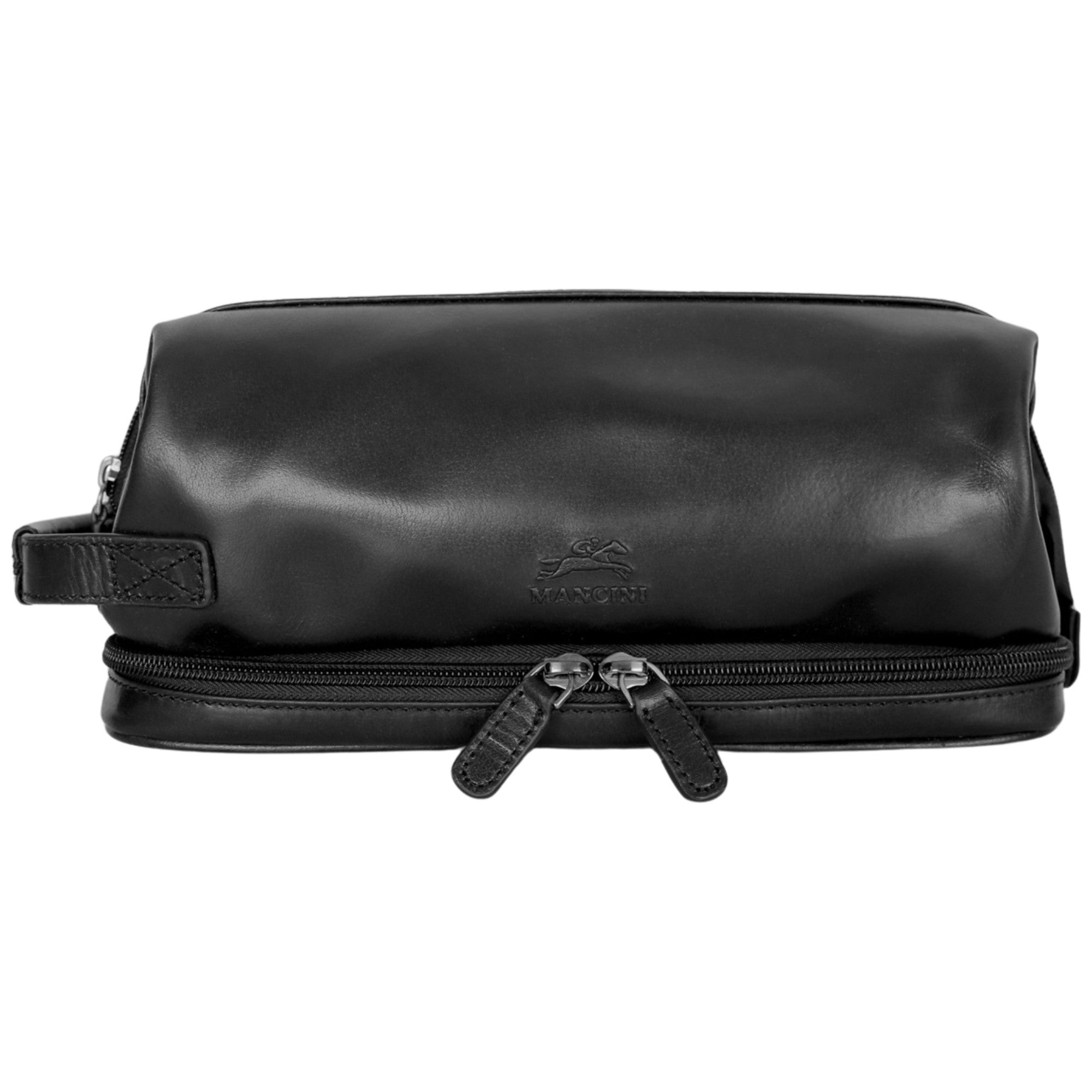 Mancini Travel Accessories Black Mancini Classic Toiletry Kit with Zippered Organizer