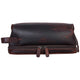 Mancini Travel Accessories Brown Mancini Classic Toiletry Kit with Zippered Organizer
