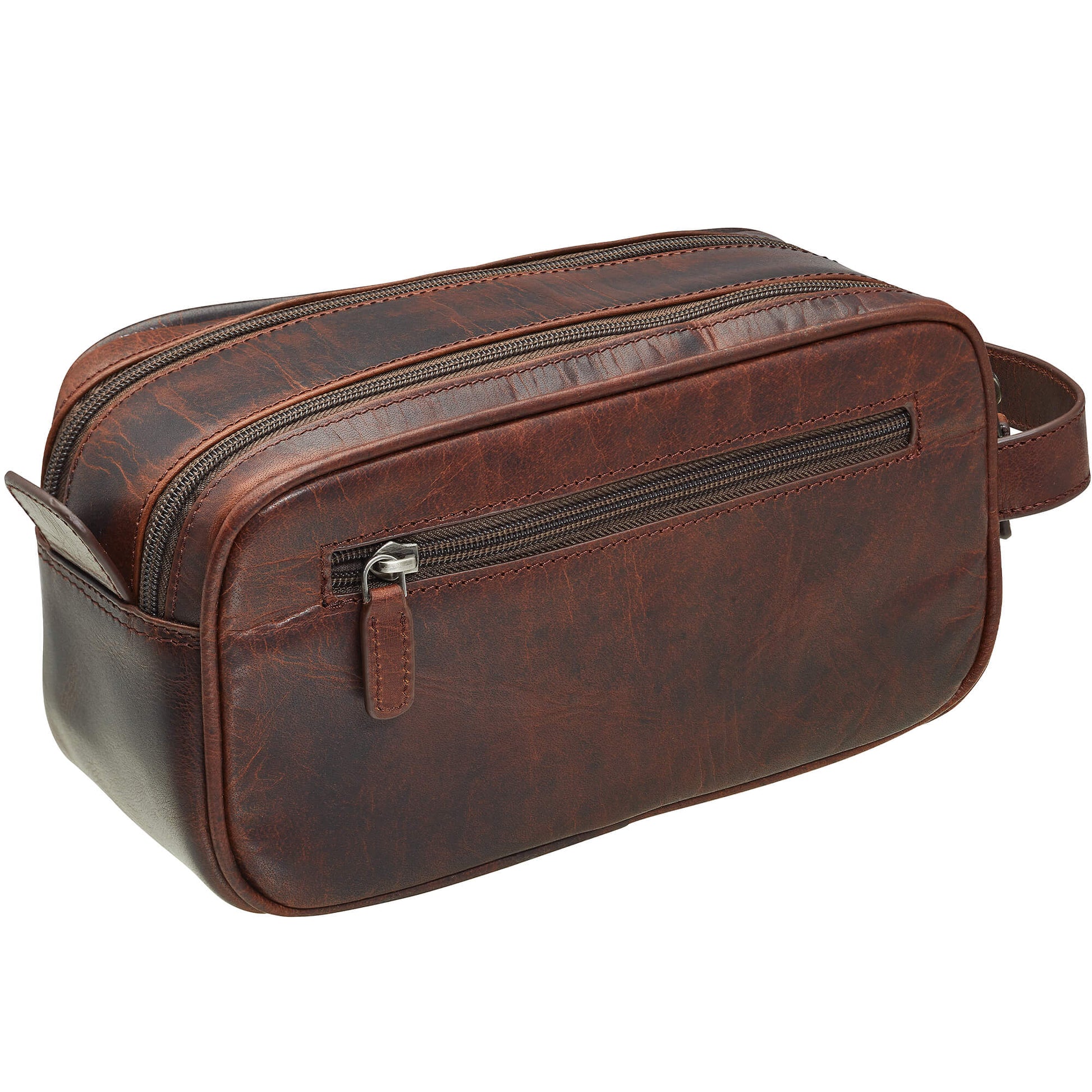 Mancini Travel Accessories Mancini Buffalo Dual Top Zipper Toiletry Bag