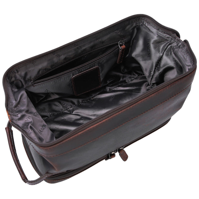 Mancini Travel Accessories Mancini Classic Toiletry Kit with Zippered Organizer