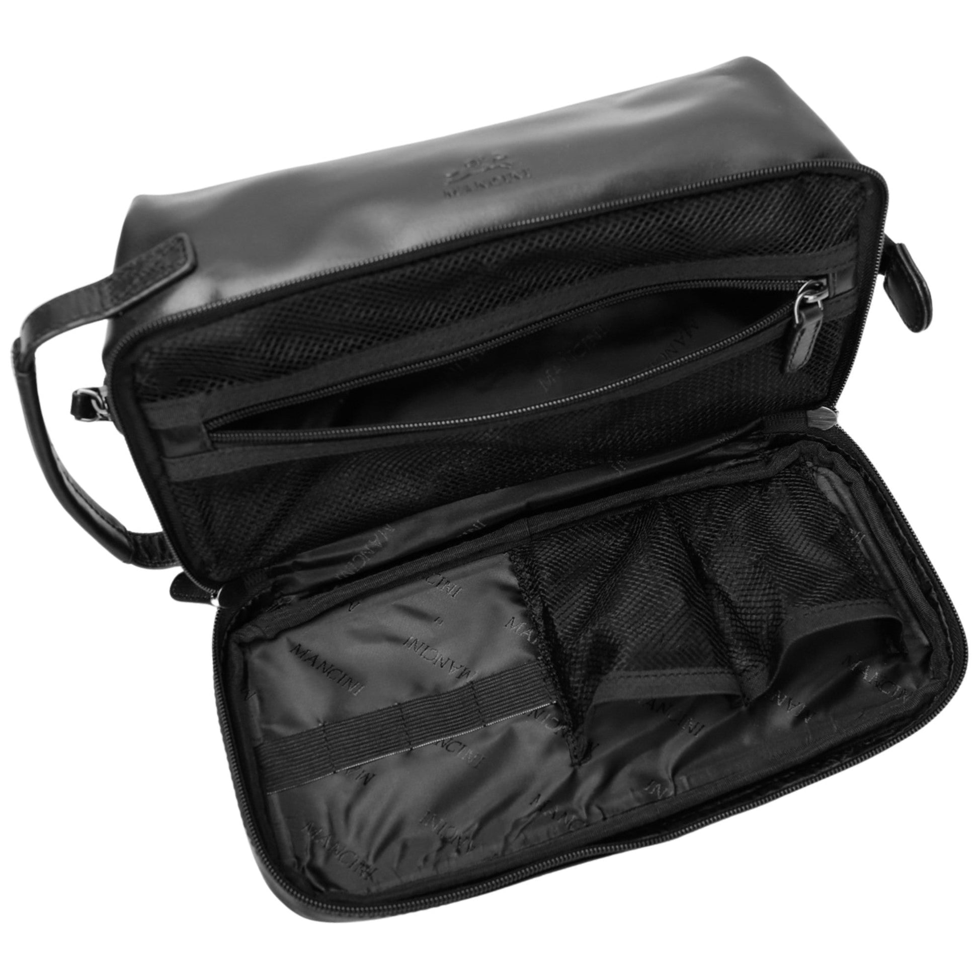 Mancini Travel Accessories Mancini Classic Toiletry Kit with Zippered Organizer