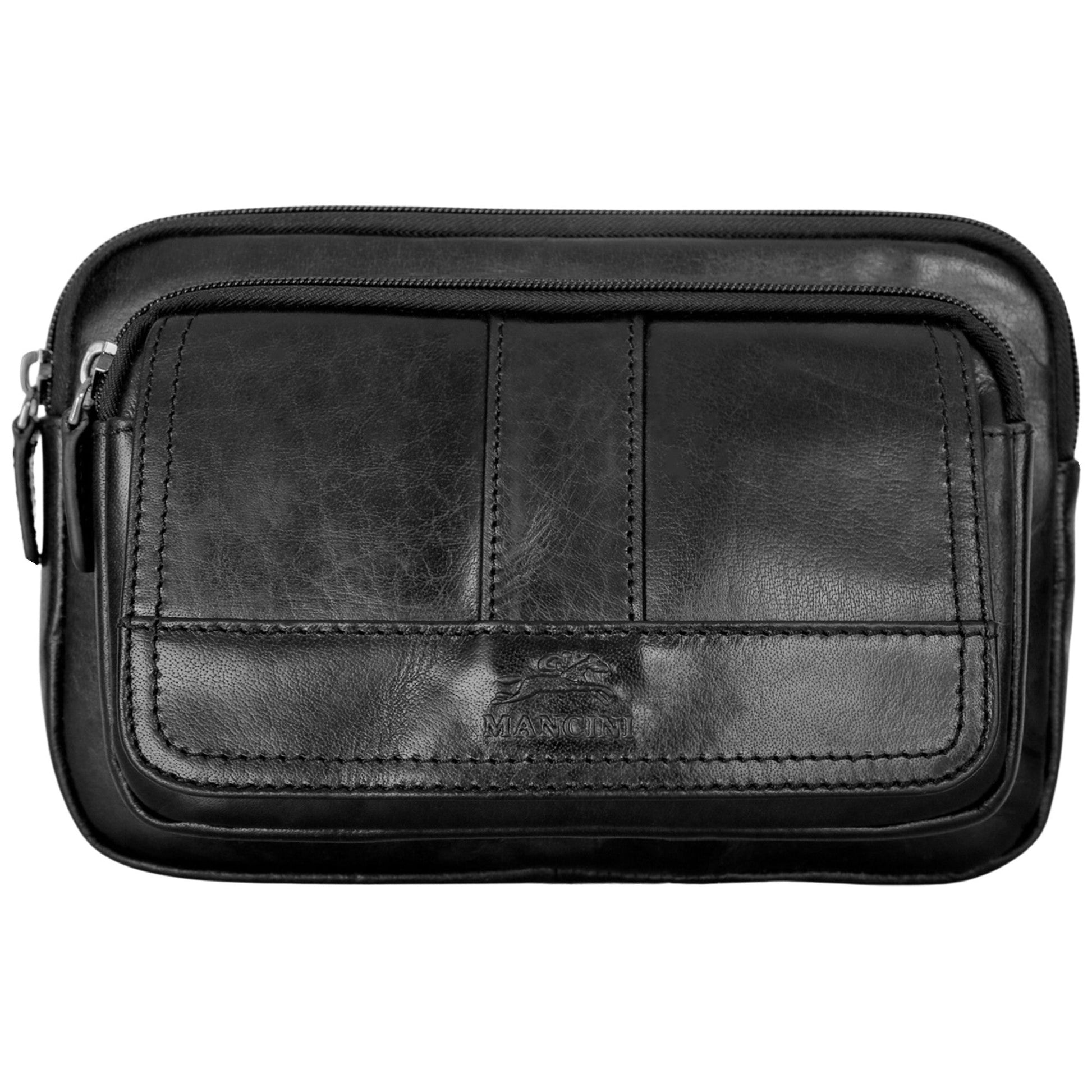 Mancini Waist Pouches Black Mancini Buffalo Waist Bag