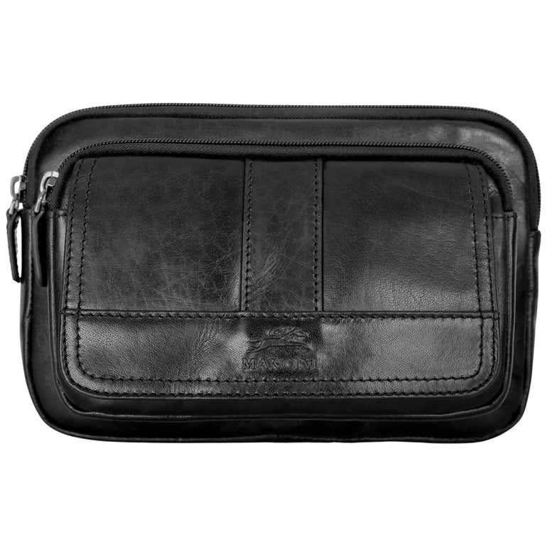 Mancini Waist Pouches Black Mancini Buffalo Waist Bag