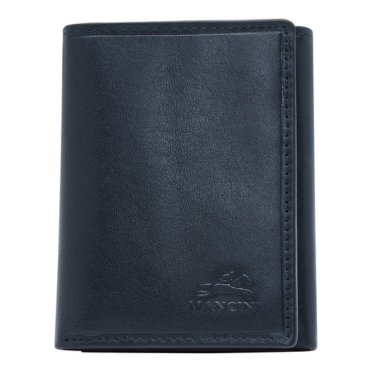 Mancini Wallets Black Mancini BOULDER Men's RFID Secure Trifold Wallet