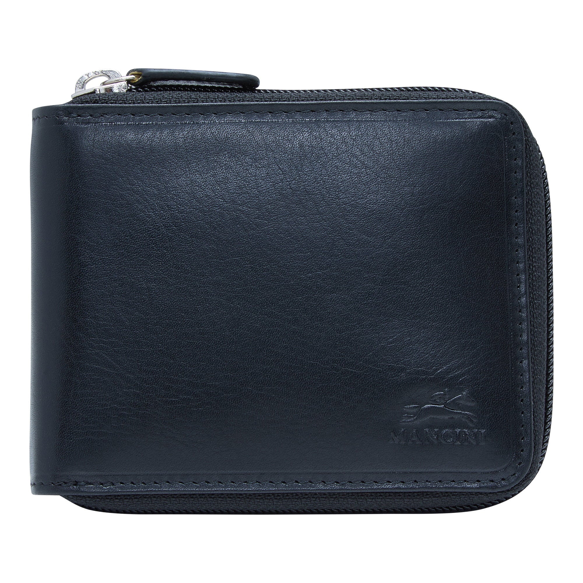 Mancini Wallets Black Mancini BOULDER Men's RFID Secure Zippered Wallet with Removable Passcase