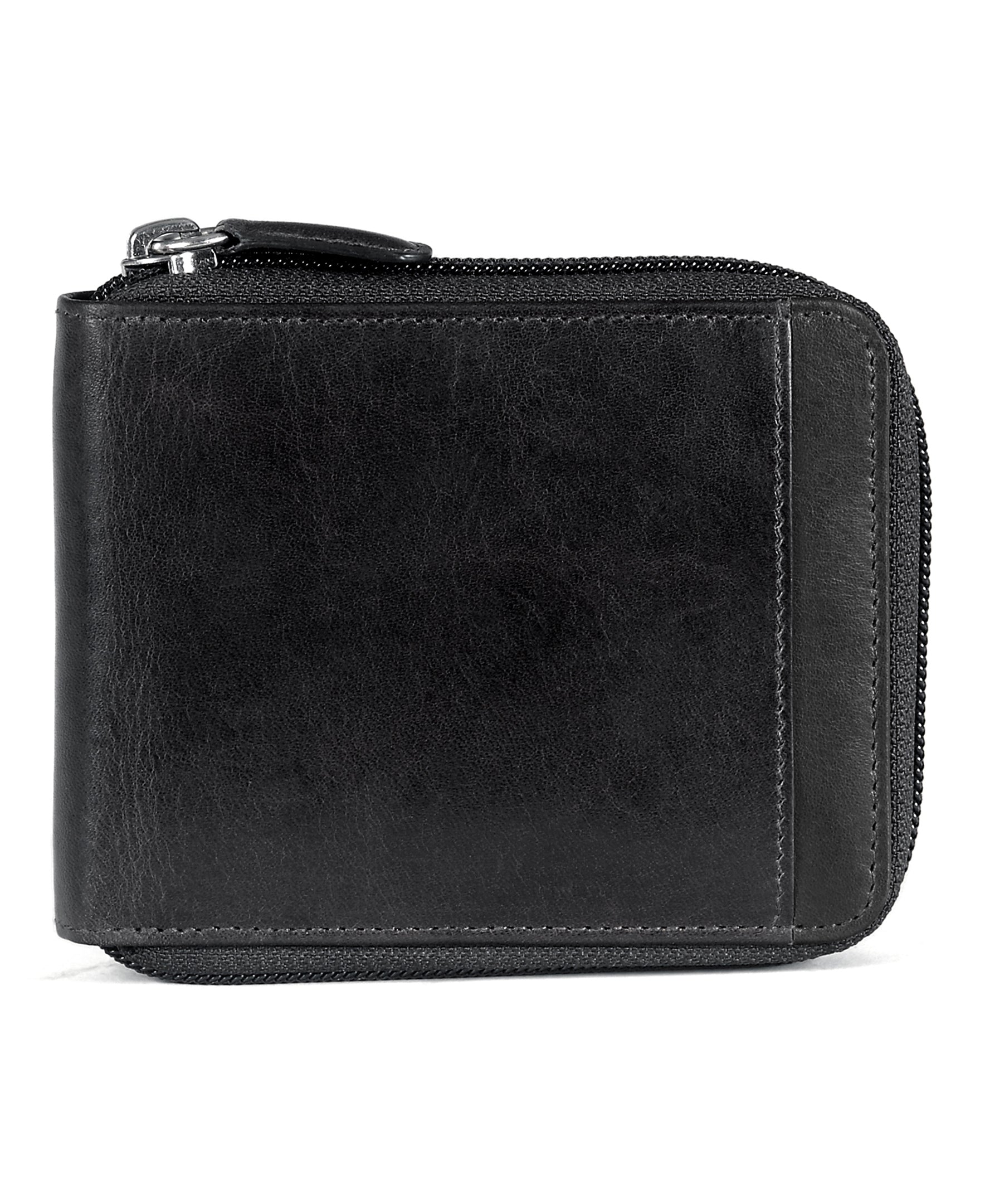 Mancini Wallets Black Mancini CASABLANCA Collection Men’s Zippered Wallet with Removable Passcase (RFID Secure)