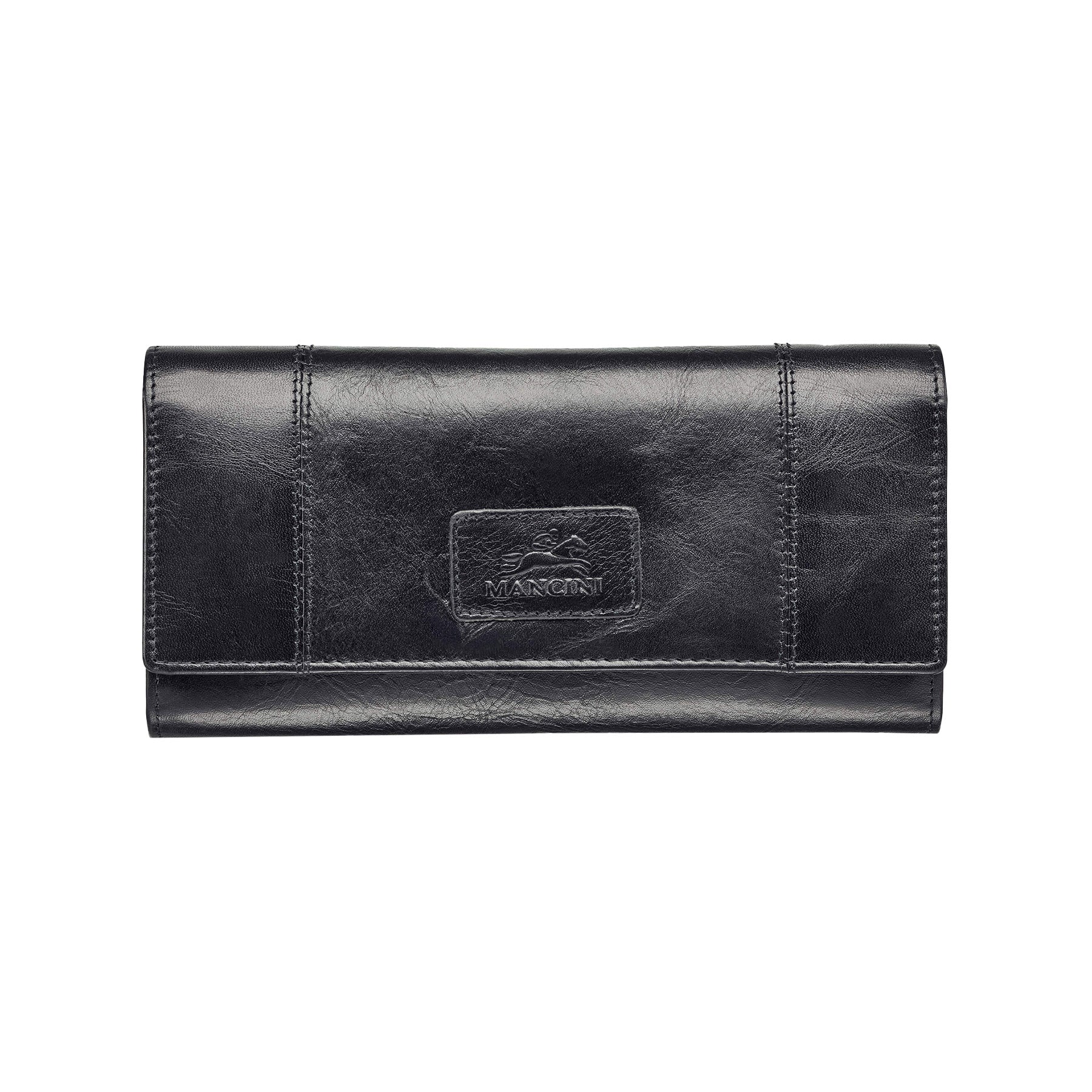 Mancini Wallets Black Mancini CASABLANCA Ladies’ RFID Secure Trifold Wallet