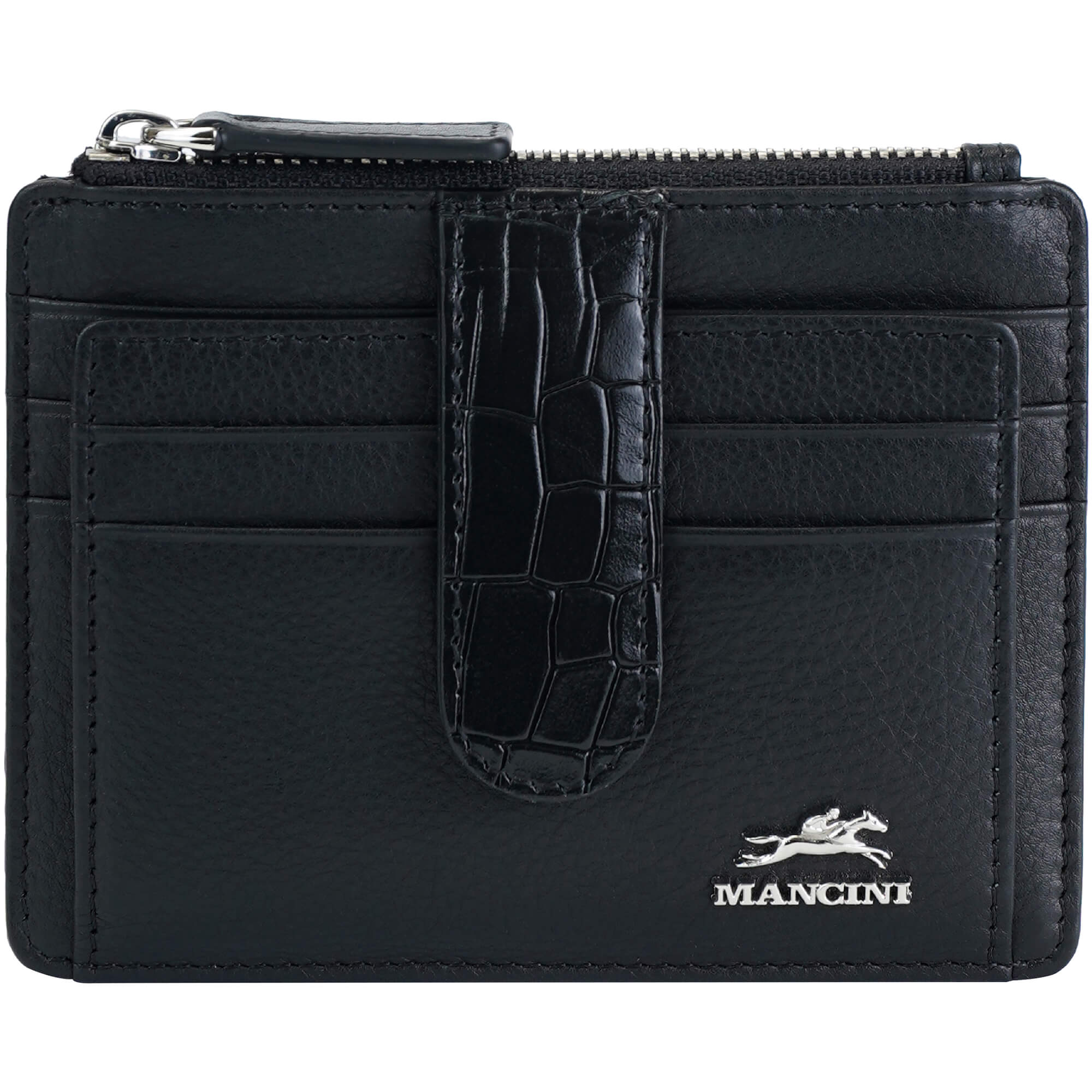 Mancini Wallets Black Mancini Croco2 Women’s Card Case with Enhanced RFID Protection