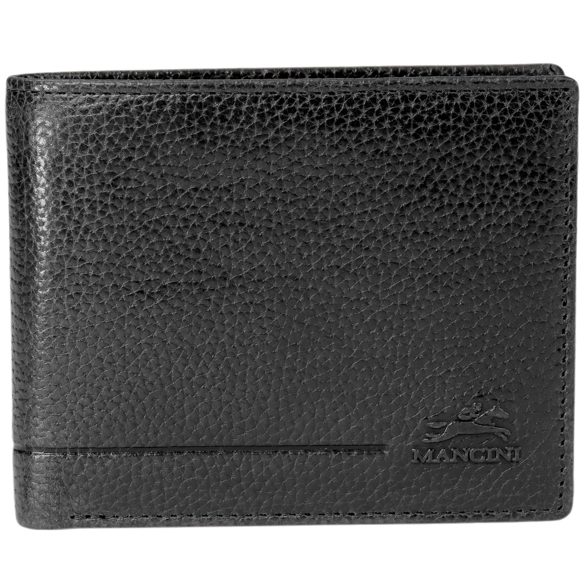 Mancini Wallets Black Mancini Fifth Avenue RFID Secure Center Wing Billfold